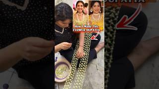 How I Made Flower Dupatta of Radhika Merchant 🌼✨ shorts radhikamerchant makeup [upl. by Hoppe]