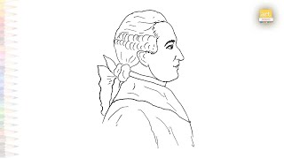 Pierre Beaumarchais drawing easy  Portrait sketches  How to draw Pierre Beaumarchais step by step [upl. by Erehpotsirhc883]