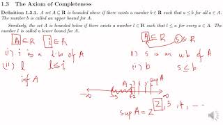 Real Analysis Lecture 7  Infimum Supremum Axiom of completeness [upl. by Kylynn]