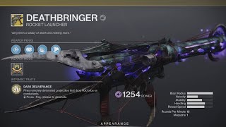 Destiny 2  Symphony of death Quest for Deathbringer exo rocket launcher [upl. by Aeriela589]