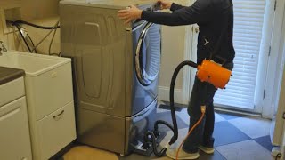 How to Easily Move Laundry Room Appliances with an Airsled [upl. by Alliuqahs]