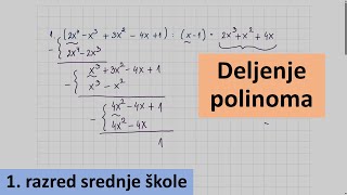 Deljenje polinoma  matematika za 1 razred srednje škole [upl. by Liddle633]