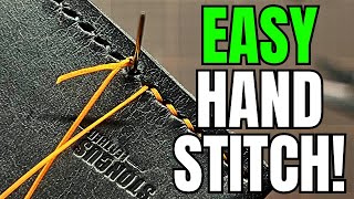 How To  Hand STITCH Leather  Beginner TUTORIAL [upl. by Jewelle447]