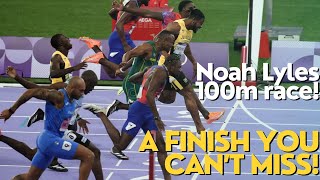 NOAH LYLES 100m race CONTROVERSY A FINISH THAT YOU CANNOT MISS 🏃‍♂️💨 [upl. by Ejroj967]