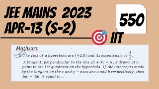 550 JEE Mains 2023 maths problem coordinate geometry [upl. by Georgeanne620]