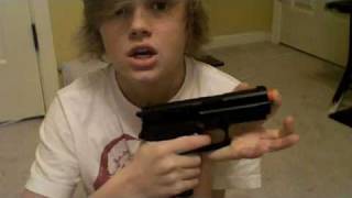 Kid Shoots him self with 380 fps airsoft pistol [upl. by Eelame]