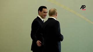 Russian Iranian presidents arrive at cultural forum in Turkmenistan [upl. by Robina]