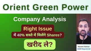 Orient Green Power share  price  latest news  Right Issue  Review [upl. by Einotna]