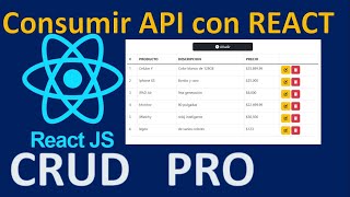 CRUD en React consumiendo una API [upl. by Joerg909]