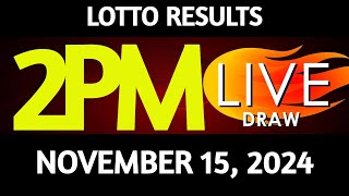 Lotto Result Today 200 pm draw November 15 2024 Friday PCSO LIVE [upl. by Anerdna]