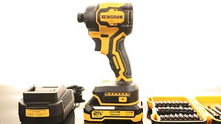 EWORK Impact Driver 21V Brushless Cordless Impact Driver Set 4Speed 2300 Inlbs Compact 14 [upl. by Salene]