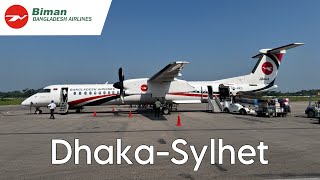 FLIGHT  Biman Bangladesh Airlines  Dhaka DAC  Sylhet ZYL  Dash8q400  BG601 [upl. by Bartlet]