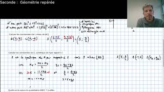 Seconde Exercice Type Géométrie Repérée [upl. by Diandra]