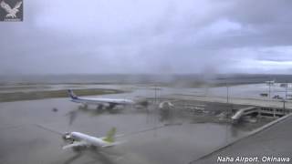 Naha Airport Okinawa 12 24 14 quotStorm Blows Byquot [upl. by Ennairda]