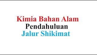 Kimia Bahan Alam Pendahuluan  Biosintesis Jalur Asam Shikimat Shikimate Pathway [upl. by Rotberg]