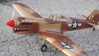 RC TopFlite P40  30 year old plane  Converted to electric [upl. by Alexia507]