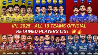 IPL 2025 ALL 10 IPL TEAMS RETAINED PLAYERS LIST 💥🔥 sportsvoicetamil [upl. by Danni533]