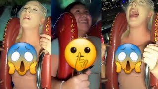 OMG SLINGSHOT RIDE FUNNY SCARED COMPILATION  Slingshot ride  Girls  slingshotchallenge [upl. by Barret]