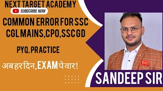 common error4ssc cgl mains  cpo  chsl  by sandeep sir [upl. by Weaks723]