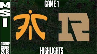 FNC vs RNG Highlights  MSI 2018 Day 1 Group Stage  Fnatic vs Royal Never Give Up [upl. by Ailenroc]