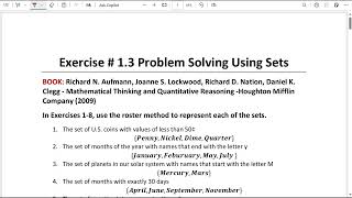 Ex  13 Q  18 Use the Roster Method to represent each of the sets [upl. by Pia]