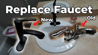 DIY How to Replace and Install a Bathroom Sink Faucet  Using the Example Costco Moen Sink Faucet [upl. by Nalyorf]