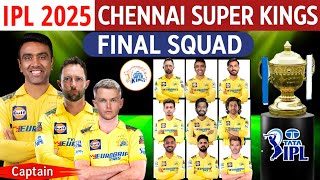 IPL 2025  Chennai Super Kings Final Squad So Far  CSK Team 2025 Players List  CSK 2025 Squad [upl. by Lhary]