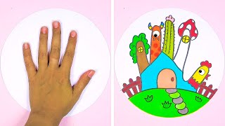 Lets Draw with Our Hands Coloring Tips for Toddlers amp Kids  Art for Kids drawing coloring [upl. by Marcie235]