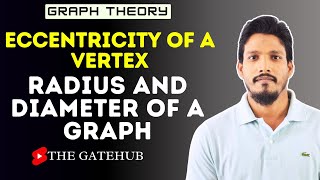 Eccentricity of a Vertex  Radius and Diameter of a Graph  GATECSE  Graph Theory [upl. by Stalk]