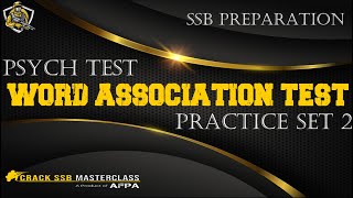 Word Association Test  Practice Set 2  SSB WAT  Psychological Test  Psychologist Ashok Thamburaj [upl. by Annabella]