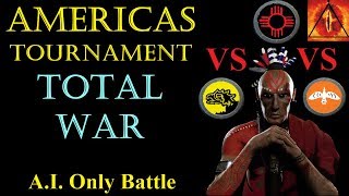 Americas Tournament AI Only Battle 2 Medieval 2 Total War Chichimec Vs Tarascans Vs Tlaxcalans [upl. by Anelyak]