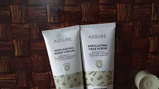 vestige Assure Anti Ageing Night cream and assure exfoliating face scrub review in telugu [upl. by Salohci]