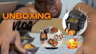 WE UPGRADED 🥳  Unboxing Ninja Air fryer 📦 [upl. by Atnoved662]