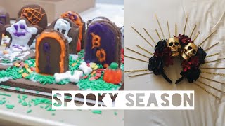 Spooky season Vlog  DIY Dia de los muertos crown [upl. by Eelyek852]