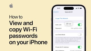 How to view and copy WiFi passwords on your iPhone  Apple Support [upl. by Cheffetz]