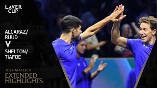 AlcarazRuud v SheltonTiafoe Extended Highlights  Laver Cup 2024 Match 9 [upl. by Lehmann]