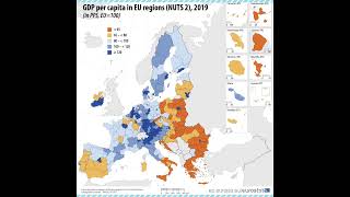 GDP Per Capita in EU regions in PPP map gdp percapita eu europe countries youtubeshorts [upl. by Irep]