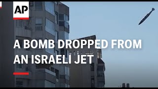 A bomb dropped from an Israeli jet hits a building in Beirut [upl. by Tongue]