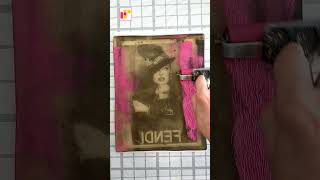 Image transfer on gel plate  13  Acrylic painting  Art Journal  Mixed Media [upl. by Iruyas]