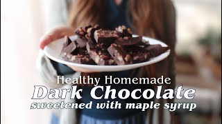 Healthy Homemade Dark Chocolate with Maple Syrup Recipe [upl. by Aicercul718]