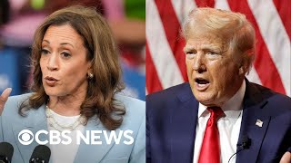 Harris taunts Trump for refusing to commit to debate [upl. by Mattox606]