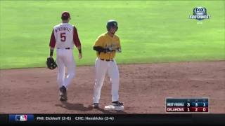 WVU Baseball vs Oklahoma Big 12 Championship Highlights  May 28 2016 [upl. by Ilarin]