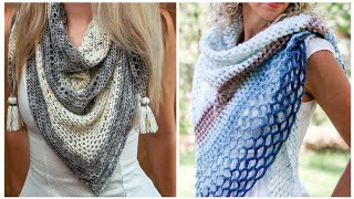 Crochet Triangle Shawl  Perfect Gift Ideas [upl. by Noby]