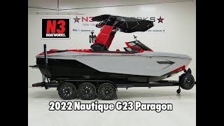 2022 Nautique G23 Paragon  Victory RedHaze Gray  Walk Through  N3 Boatworks [upl. by Vanni]