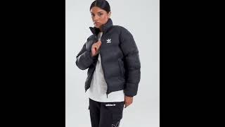 ADIDAS Originals Trefoil Padded Winter Jacket Shiny Black Women  JD Sports [upl. by Sloatman845]