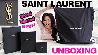 SAINT LAURENT UNBOXING  FINALLY GOT THIS SOLD OUT BAG amp THE BEST 💚COLOR BAG SO IN LOVE  CHARIS [upl. by Laekim]