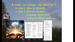 Sprachliche Mittel in 3 Stufen  GedichtEbene nicht vergessen neben Verszeilen und StrophenEbene [upl. by Jareb]