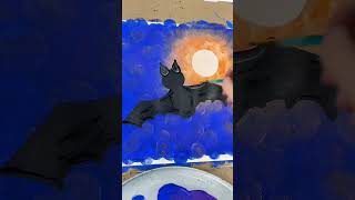 clip Painting bat details 🎨🦇 kidspainting halloweendecor beginnerfriendlys painting [upl. by Lseil]