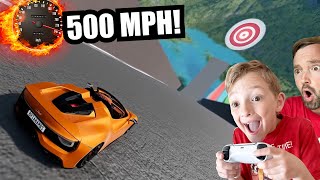 FATHER SON SPORTS CAR VIDEO GAME  Impossible Death Jump [upl. by Eisteb618]