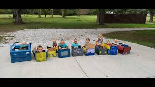 Making cardboard race cars with Cortland and Bucket [upl. by Kelcy]